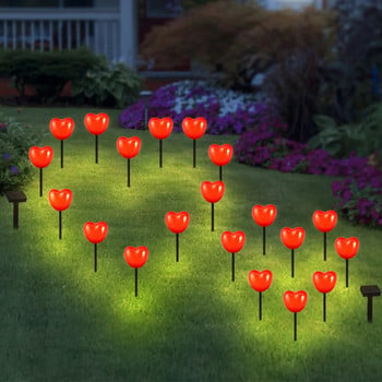 Solar Powered Heart Shape Stake Light LED Love Heart Atmosphere Lamp IP65 Αδιάβροχο για την Ημέρα του Αγίου Βαλεντίνου Αίθριο στον κήπο