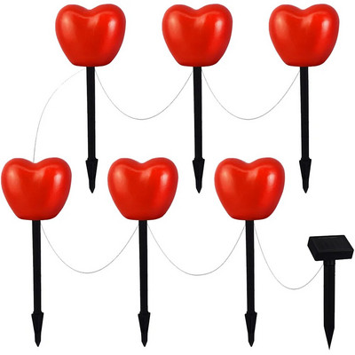 LED svjetlo u obliku srca na solarno napajanje Atmosferska svjetiljka ljubavnog srca IP65 vodootporna za vrtnu terasu za Valentinovo