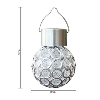 Ηλιακό φωτιστικό LED Κρεμαστό Φανάρι Αδιάβροχο Κοίλο Φωτιστικό μπάλας για Εξωτερική αυλή Κήπου Διακόσμηση Αίθριου Holiday lig Ηλιακό φως