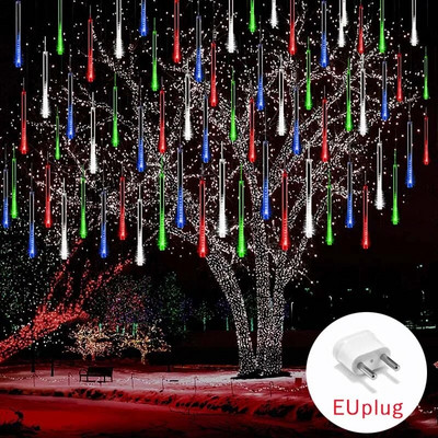 30/50cm 10 csöves Meteor Zuhany Eső LED Fénysorok Kültéri Utcai Lámpa Füzér karácsonyfadíszek Esküvői Tündérkert