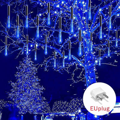 30/50cm 10 csöves Meteor Zuhany Eső LED Fénysorok Kültéri Utcai Lámpa Füzér karácsonyfadíszek Esküvői Tündérkert