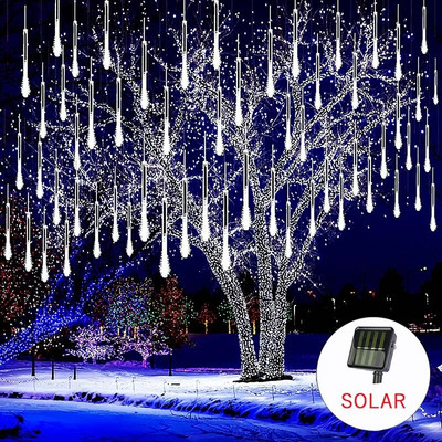 30/50cm 10 csöves Meteor Zuhany Eső LED Fénysorok Kültéri Utcai Lámpa Füzér karácsonyfadíszek Esküvői Tündérkert