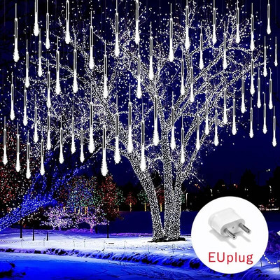 30/50cm 10 csöves Meteor Zuhany Eső LED Fénysorok Kültéri Utcai Lámpa Füzér karácsonyfadíszek Esküvői Tündérkert