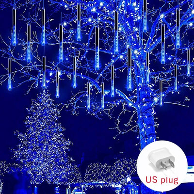 30/50cm 10 csöves Meteor Zuhany Eső LED Fénysorok Kültéri Utcai Lámpa Füzér karácsonyfadíszek Esküvői Tündérkert