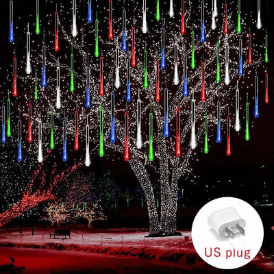 30/50cm 10 csöves Meteor Zuhany Eső LED Fénysorok Kültéri Utcai Lámpa Füzér karácsonyfadíszek Esküvői Tündérkert