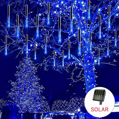 30/50cm 10 csöves Meteor Zuhany Eső LED Fénysorok Kültéri Utcai Lámpa Füzér karácsonyfadíszek Esküvői Tündérkert