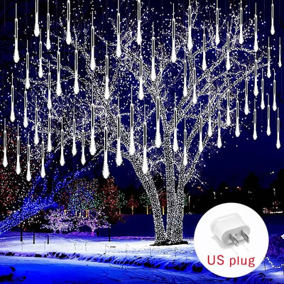 30/50cm 10 csöves Meteor Zuhany Eső LED Fénysorok Kültéri Utcai Lámpa Füzér karácsonyfadíszek Esküvői Tündérkert