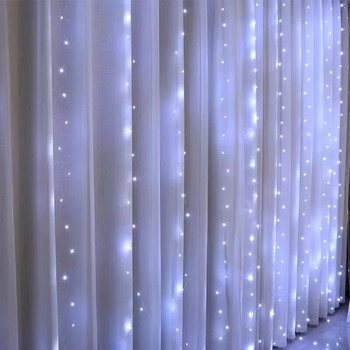 6M Led гирляндна светлина за завеси 8 режима Батерийна кутия Дистанционно управление Fairy Tale Light String Wedding Christmas Home Decoration Light