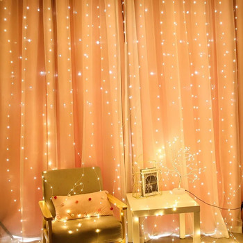 3M-6M USB LED Fairy String Φωτάκια κουρτίνας γιρλάντα Διακοσμήσεις γιορτινό πάρτι Γάμος Γενέθλια Υπνοδωμάτιο Ραμαζάνι Πασχαλινό Σπίτι Festoon