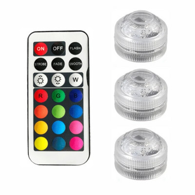 RGB podvodna svjetla IP68 Vodootporna podvodna svjetiljka Noćna svjetiljka za bazen Daljinski Čajne svjetiljke Svadbena vaza Zdjela Dekoracija za zabavu