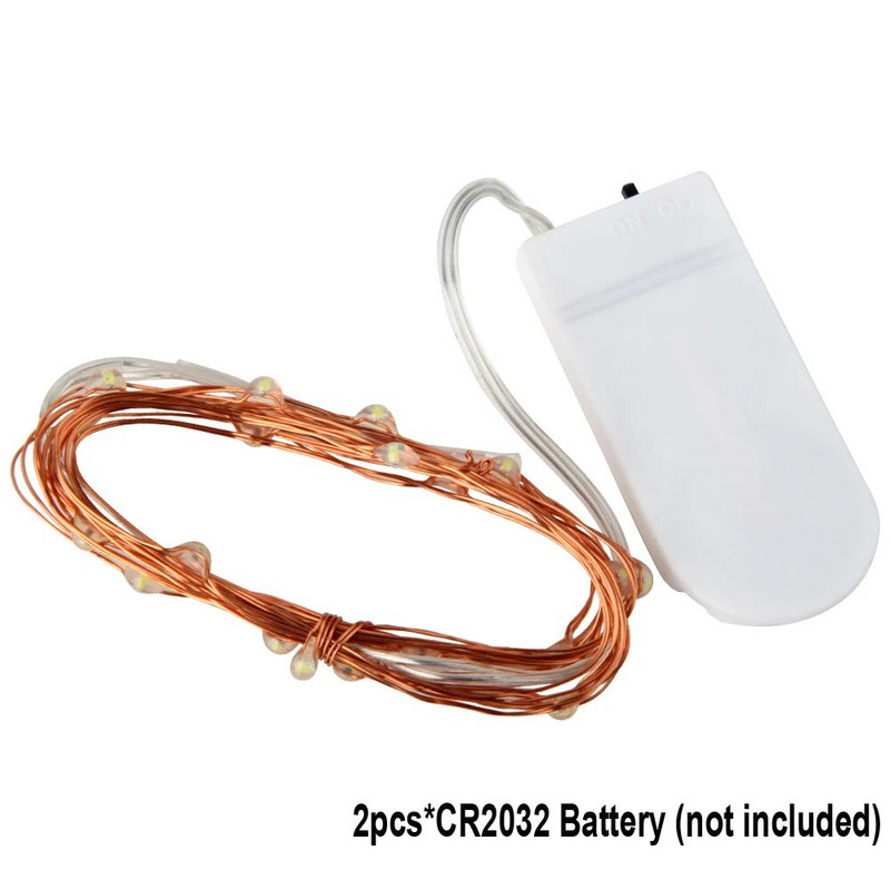 CR2032 maitinamas baterijomis, 1 m / 2 m / 3 m „pasidaryk pats“ LED styginių lemputės mini fėjos lemputės menams ir amatams, gimtadieniui, rankų darbo dekoravimui