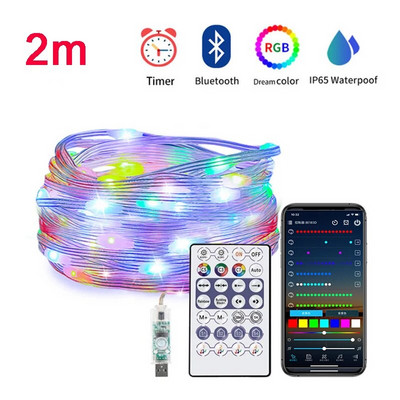 LED žičane svjetiljke RGB Infracrveni Bluetooth ontroller Vanjsko vodootporno vilinsko svjetlo za zabavu, blagdansko vjenčanje Dekor božićnog drvca