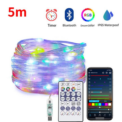 LED žičane svjetiljke RGB Infracrveni Bluetooth ontroller Vanjsko vodootporno vilinsko svjetlo za zabavu, blagdansko vjenčanje Dekor božićnog drvca