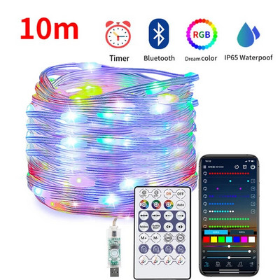 LED žičane svjetiljke RGB Infracrveni Bluetooth ontroller Vanjsko vodootporno vilinsko svjetlo za zabavu, blagdansko vjenčanje Dekor božićnog drvca