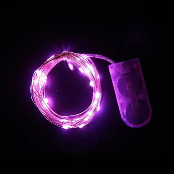 Led медна жица Фея Светлини Захранвани с батерии LED струнни светлини Парти Сватба Вътрешна Коледна украса Гирлянд Осветление 5M