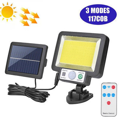 COB LED napelemes kültéri mozgásérzékelő töltő fali lámpa vízálló vészhelyzeti led lámpa utcai kerti veranda lámpához