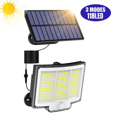 COB LED napelemes kültéri mozgásérzékelő töltő fali lámpa vízálló vészhelyzeti led lámpa utcai kerti veranda lámpához