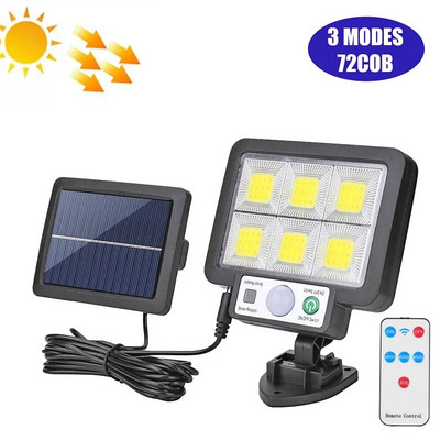 COB LED napelemes kültéri mozgásérzékelő töltő fali lámpa vízálló vészhelyzeti led lámpa utcai kerti veranda lámpához