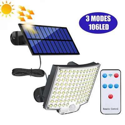 COB LED napelemes kültéri mozgásérzékelő töltő fali lámpa vízálló vészhelyzeti led lámpa utcai kerti veranda lámpához