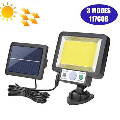 COB LED napelemes kültéri mozgásérzékelő töltő fali lámpa vízálló vészhelyzeti led lámpa utcai kerti veranda lámpához