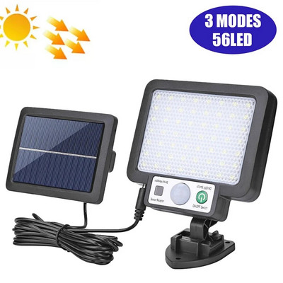 COB LED napelemes kültéri mozgásérzékelő töltő fali lámpa vízálló vészhelyzeti led lámpa utcai kerti veranda lámpához