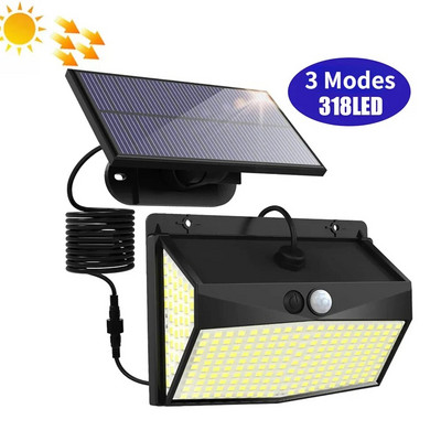COB LED napelemes kültéri mozgásérzékelő töltő fali lámpa vízálló vészhelyzeti led lámpa utcai kerti veranda lámpához