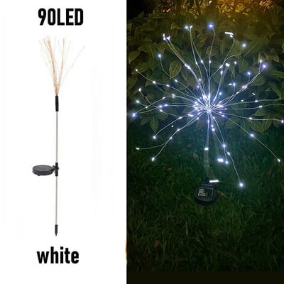 LED päikeseenergia maapinnaga ilutulestik tuled taevaga täidetud tähed vasktraat värvilised valgusnöörid välihoovi dekoratiivvalgusti