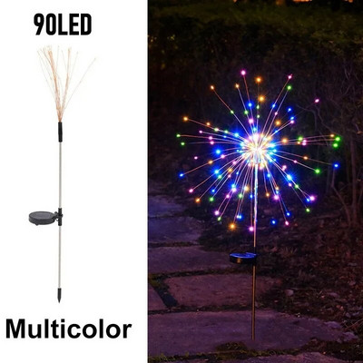 LED päikeseenergia maapinnaga ilutulestik tuled taevaga täidetud tähed vasktraat värvilised valgusnöörid välihoovi dekoratiivvalgusti