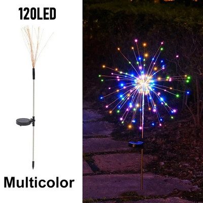 LED päikeseenergia maapinnaga ilutulestik tuled taevaga täidetud tähed vasktraat värvilised valgusnöörid välihoovi dekoratiivvalgusti