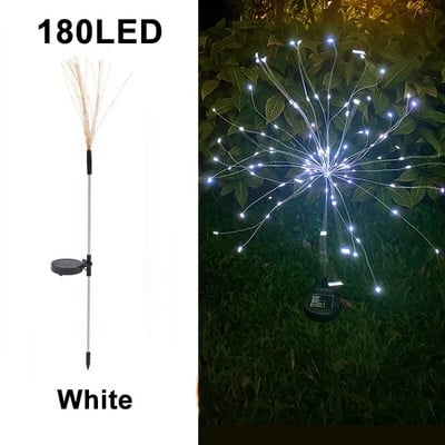 LED päikeseenergia maapinnaga ilutulestik tuled taevaga täidetud tähed vasktraat värvilised valgusnöörid välihoovi dekoratiivvalgusti