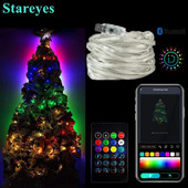 Intelligens RGB USB DC5V 5m 10m 15m 20m IP65 LED húr WS2812B IC Magic color Bluetooth APP IR Remote Christmas Light RGB barkács dekoráció