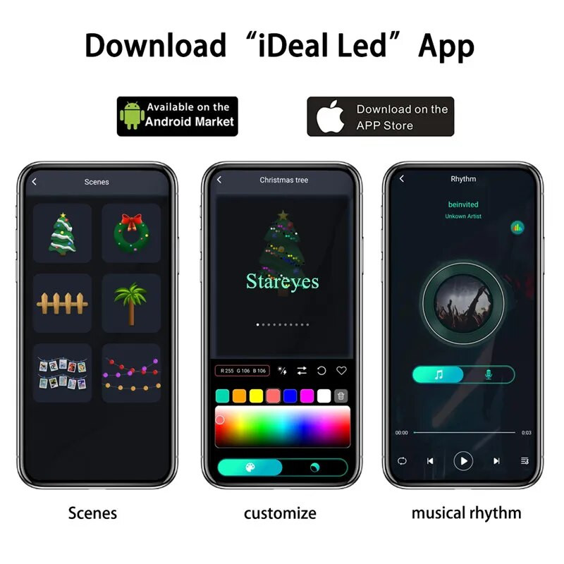 Intelligens RGB USB DC5V 5m 10m 15m 20m IP65 LED húr WS2812B IC Magic color Bluetooth APP IR Remote Christmas Light RGB barkács dekoráció