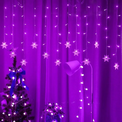 LED vijenac za zavjese na prozoru USB Power Fairy Lights Festoon s daljinskim upravljačem Novogodišnji vijenac LED svjetla Božićni ukras