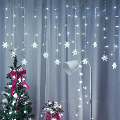 LED vijenac za zavjese na prozoru USB Power Fairy Lights Festoon s daljinskim upravljačem Novogodišnji vijenac LED svjetla Božićni ukras