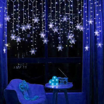 LED vijenac za zavjese na prozoru USB Power Fairy Lights Festoon s daljinskim upravljačem Novogodišnji vijenac LED svjetla Božićni ukras