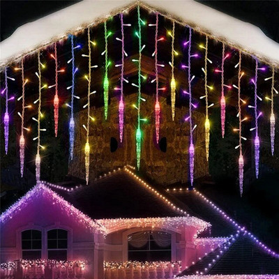 LED vijenac za zavjese na prozoru USB Power Fairy Lights Festoon s daljinskim upravljačem Novogodišnji vijenac LED svjetla Božićni ukras