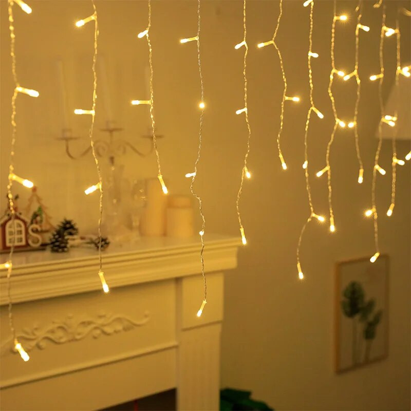 LED vijenac za zavjese na prozoru USB Power Fairy Lights Festoon s daljinskim upravljačem Novogodišnji vijenac LED svjetla Božićni ukras