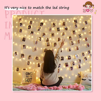 Photo Clips LED String Lights 2M 5M 10M USB Fairy Garland Light Battery Powered for Christmas Wedding Party Διακόσμηση κρεβατοκάμαρας