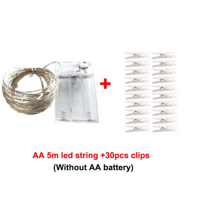 Fotografski isječci LED svjetiljke s žicama 2M 5M 10M USB vilinski vijenac na baterije Napajanje za božićno vjenčanje Dekoracija spavaće sobe