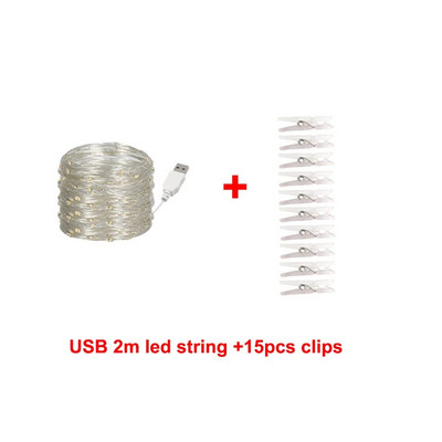 Fotografski isječci LED svjetiljke s žicama 2M 5M 10M USB vilinski vijenac na baterije Napajanje za božićno vjenčanje Dekoracija spavaće sobe