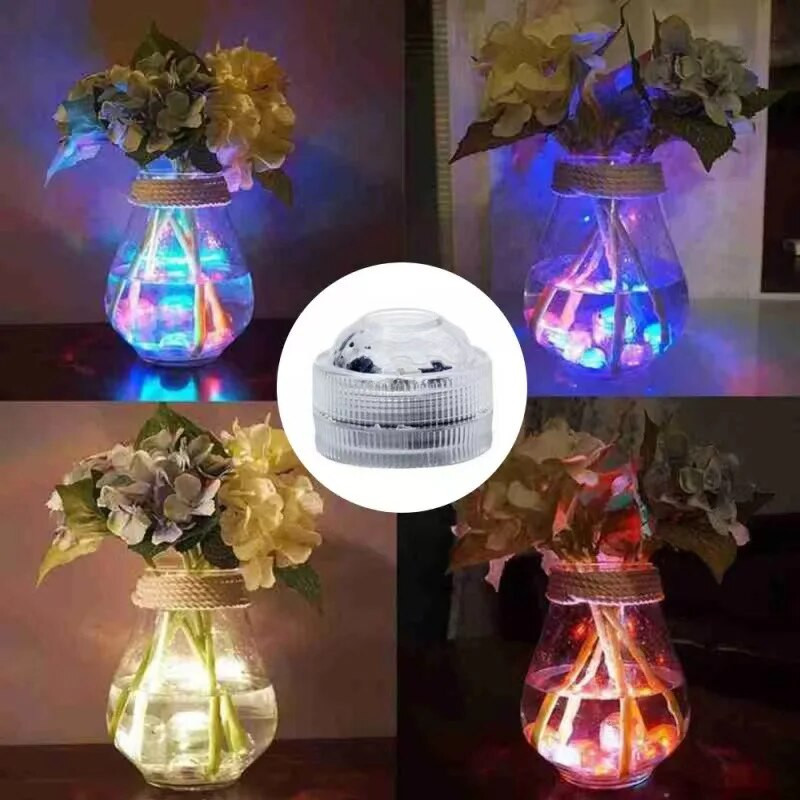 Vodootporna RGB podvodna svjetiljka s daljinskim upravljačem, podvodna noćna svjetiljka na baterije, zdjela za vazu, bazen, dekoracija vaze za zabavu