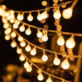 10M Led соларна струна Фея Светлини Коледни светлини Външен водоустойчив гирлянд Соларна лампа Коледа за градинска декорация