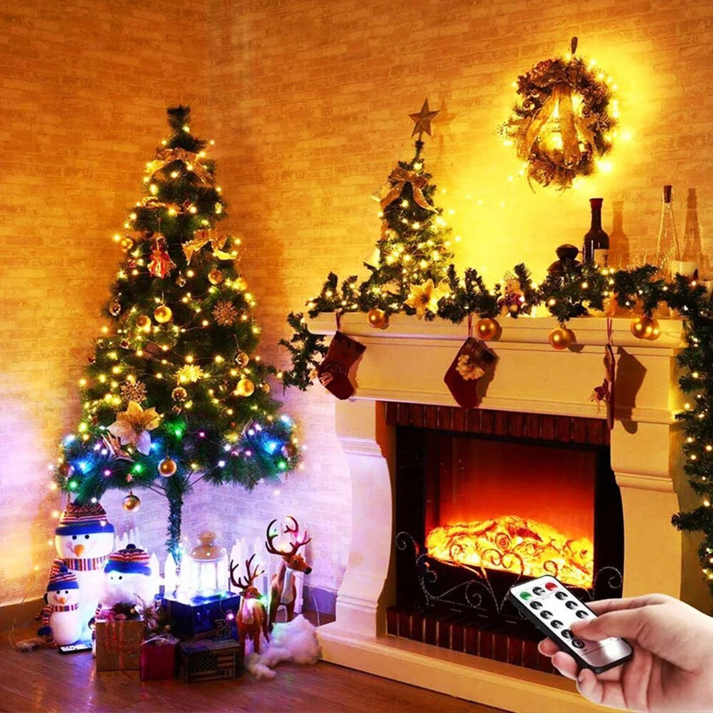 5/10 m-es USB tápellátású Led fényfüzér Rézdrót Tündérfüzér lámpa Karácsonyi esküvői party dekoráció