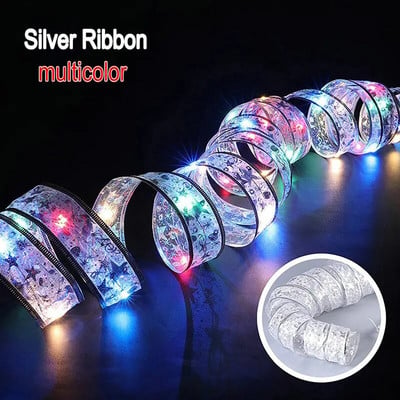 Karácsonyi dekoráció LED szalag tündéri fényfüzér karácsonyi fadíszek otthonra 2023 DIY íjak Navidad Újév 2024