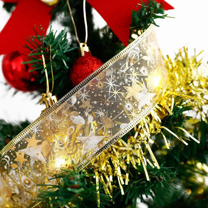 Karácsonyi dekoráció LED szalag tündéri fényfüzér karácsonyi fadíszek otthonra 2023 DIY íjak Navidad Újév 2024