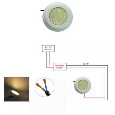Rasvjeta za bazen 12W RGB višebojna sinkronizirana LED svjetiljka za ribnjak 12V DC tanka plastika ispunjena smolom topla bijela plava boja