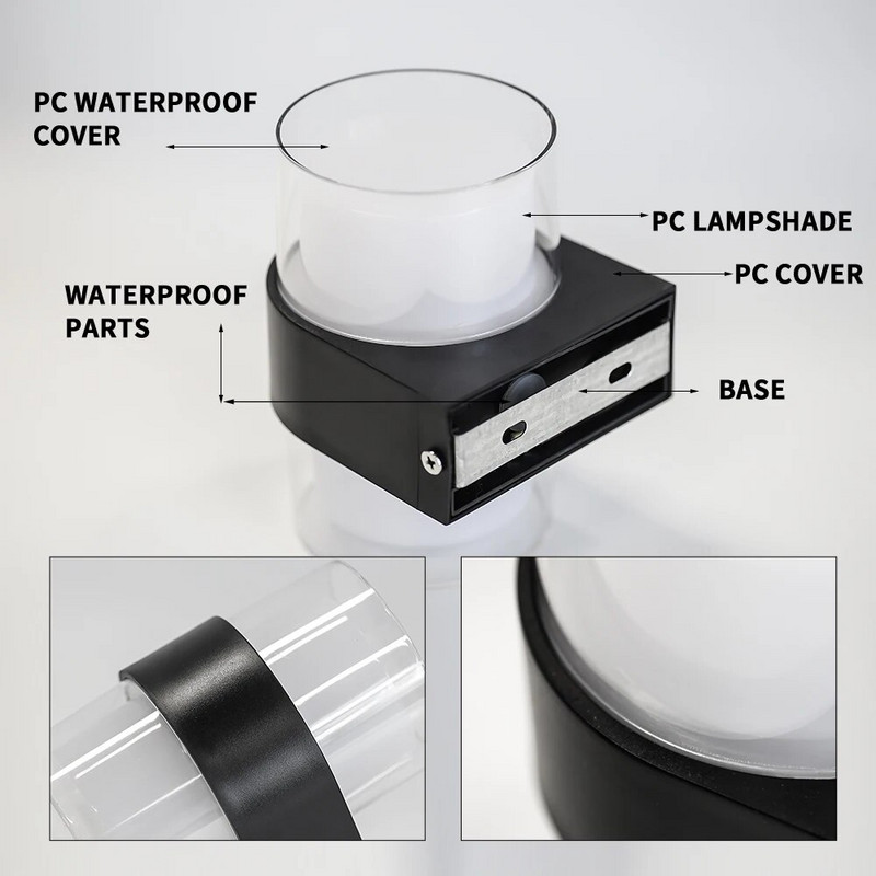 LUCKYLED Moderna vanjska Led zidna svjetiljka Vodootporna IP65 220v 110v 5w 10w Vrtna svjetla Zidna svjetiljka za rasvjetu balkonske verande