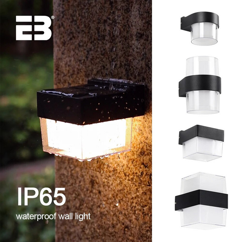 IP65 vízálló belső fali lámpatestek Modern 2W 12W LED fali lámpa kültéri AC90-260V falra szerelhető kültéri világítás