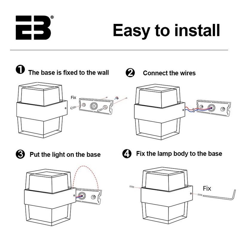 IP65 vízálló belső fali lámpatestek Modern 2W 12W LED fali lámpa kültéri AC90-260V falra szerelhető kültéri világítás