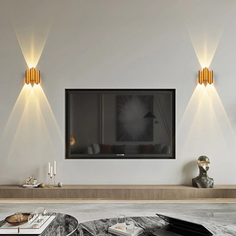 Zidna svjetiljka za kućnu dekoraciju gore i dolje Svjetleća zidna svjetiljka Vanjska vodootporna vrtna rasvjeta TV pozadinsko rasvjetno tijelo LP-352